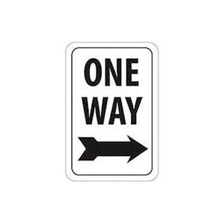 NATIONAL MARKER CO Reflective Aluminum Sign - One Way Right Arrow - .080in Thick,  TM23J